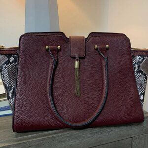 Charming Charlie Red Snake Print Purse